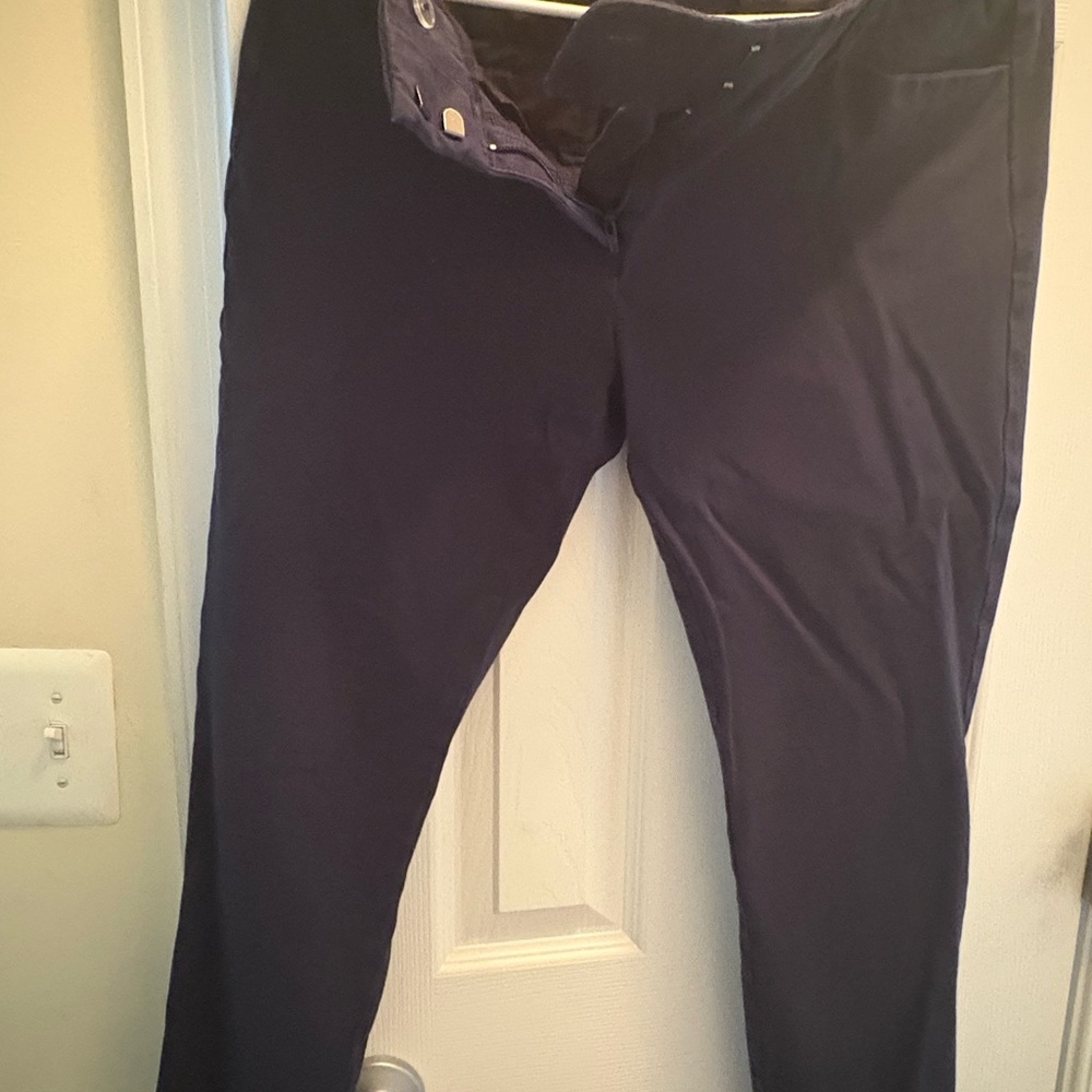 LOFT Navy Chinos Sleek Stretchy Design